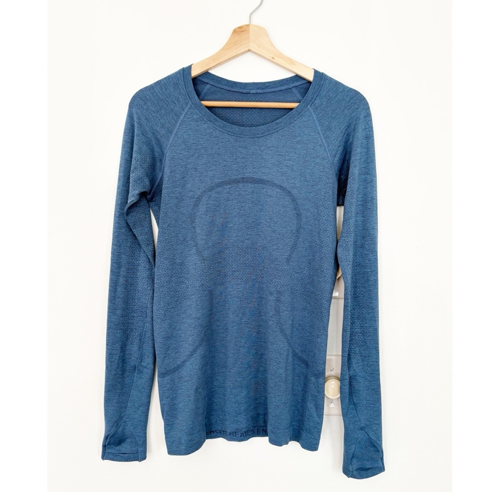Lululemon || Swiftly Tech Long Sleeve Crew Top Thumb Holes Blue 6